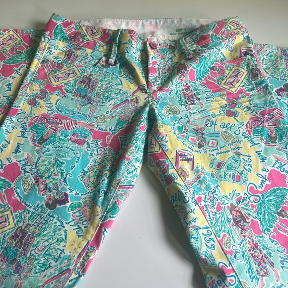 Lilly Pulitzer Jeans Worth Straight Leg In the Beginning Juice Stand Print Sz. 8 - Picture 8 of 8